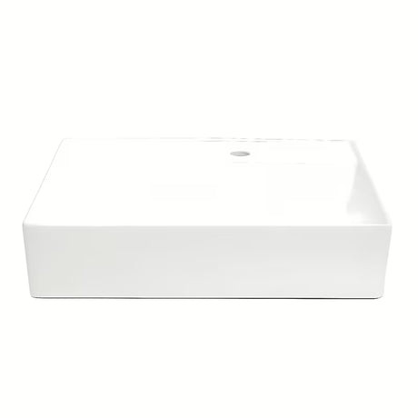 Biała ceramiczna umywalka wisząca SAT Cube Way 60x46 cm z półką po lewej stronie