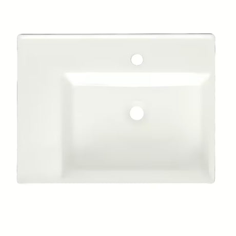 Biała ceramiczna umywalka wisząca SAT Cube Way 60x46 cm z półką po lewej stronie