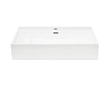 Biała ceramiczna umywalka wisząca SAT Cube Way 75x42 cm z przelewem i otworem pro baterię