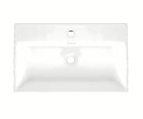 Biała ceramiczna umywalka wisząca SAT Cube Way 75x42 cm z przelewem i otworem pro baterię