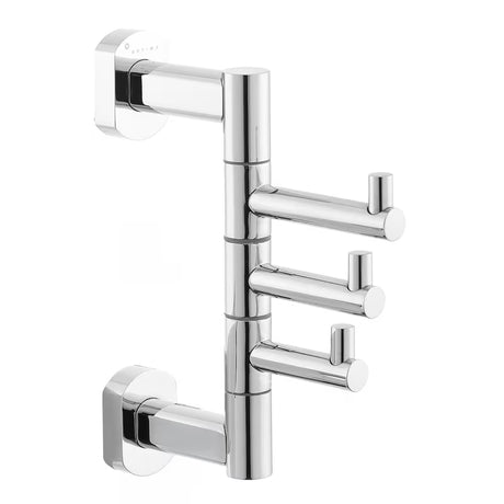 Wielofunkcyjny wieszak z 3 haczykami SAT Spirit/Cube Way w wykończeniu chrome pro do wieszania ręczników i szlafroków.
