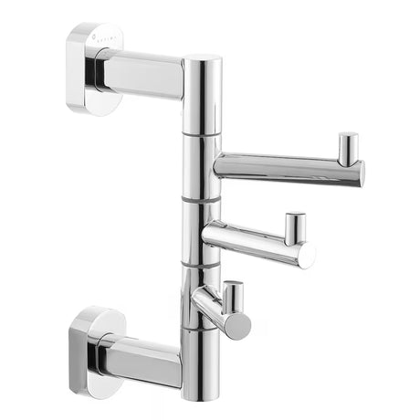 Wielofunkcyjny wieszak z 3 haczykami SAT Spirit/Cube Way w wykończeniu chrome pro do wieszania ręczników i szlafroków.