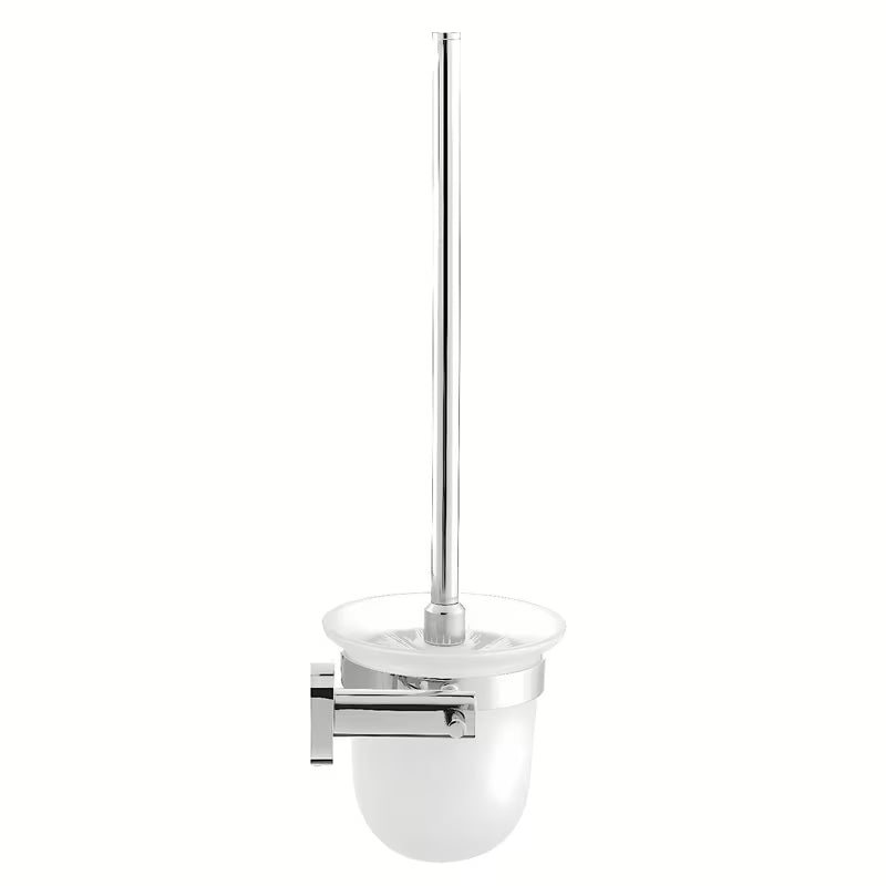 Ścienna SZCZOTKA do Wc SAT Cube Way w wykończeniu chrom z zaokrąglonym designem pro do nowoczesnej łazienki.
