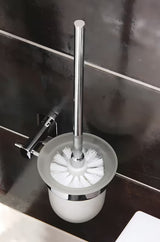 Ścienna SZCZOTKA do Wc SAT Cube Way w wykończeniu chrom z zaokrąglonym designem pro do nowoczesnej łazienki.