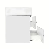 Wisząca szafka łazienkowa z umywalką ceramiczną SAT Cube w białym połysku