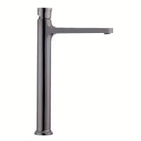 Wysoka bateria umywalkowa SAT Dark w wykończeniu PVD Gun Metal z dźwignią bez odpływu.