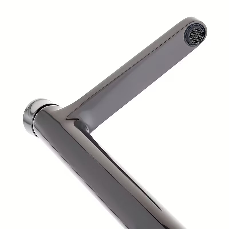 Wysoka bateria umywalkowa SAT Dark w wykończeniu PVD Gun Metal z dźwignią bez odpływu.