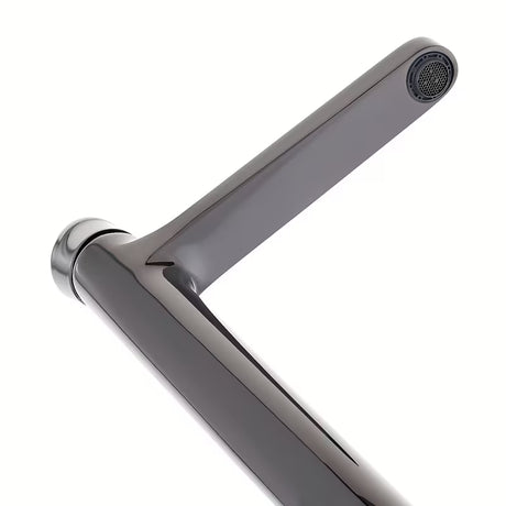 Wysoka bateria umywalkowa SAT Dark w wykończeniu PVD Gun Metal z dźwignią bez odpływu.