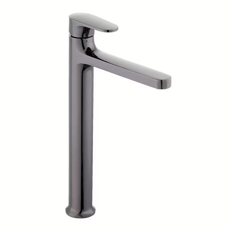 Wysoka bateria umywalkowa SAT Dark w wykończeniu PVD gun metal bez odpływu.