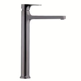 Wysoka bateria umywalkowa SAT Dark w wykończeniu PVD gun metal bez odpływu.