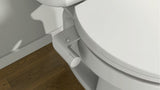 Biała nakładka bidetowa SAT Easybidet pro montaż pod DESKA sedesowa bez podłączenia do prądu.