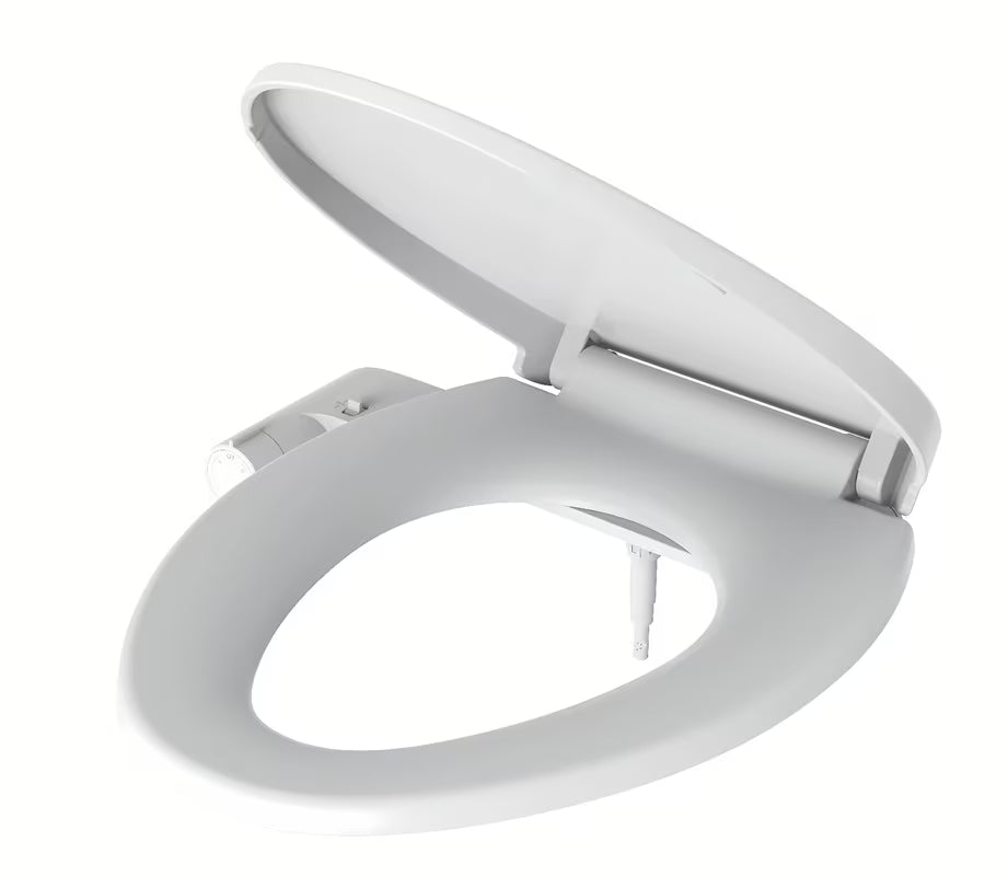 Biała nakładka bidetowa SAT Easybidet pro montaż pod DESKA sedesowa bez podłączenia do prądu.