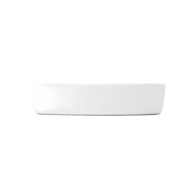 Biała ceramiczna mydelniczka SAT Evolution s o zaokrąglonym designie, wolnostojący  wykonanie.