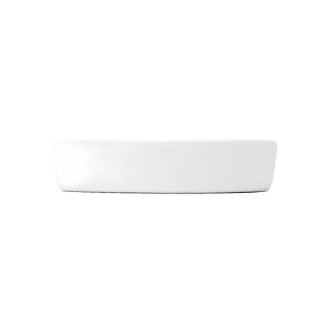 Biała ceramiczna mydelniczka SAT Evolution s o zaokrąglonym designie, wolnostojący  wykonanie.