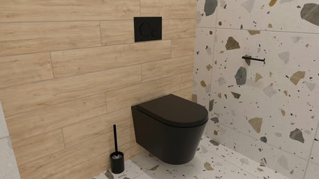 Wolnostojący  ceramiczna SZCZOTKA do Wc SAT Feel w matowej czerni