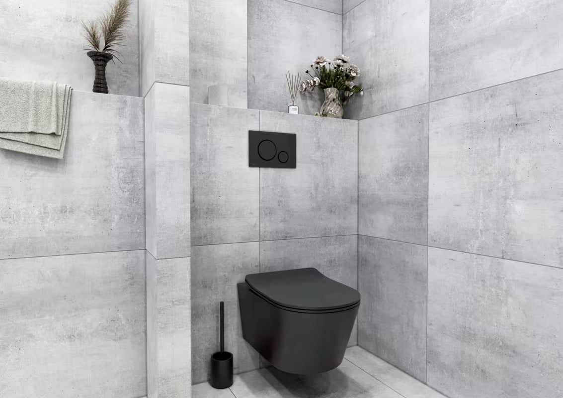 Wolnostojący  ceramiczna SZCZOTKA do Wc SAT Feel w matowej czerni