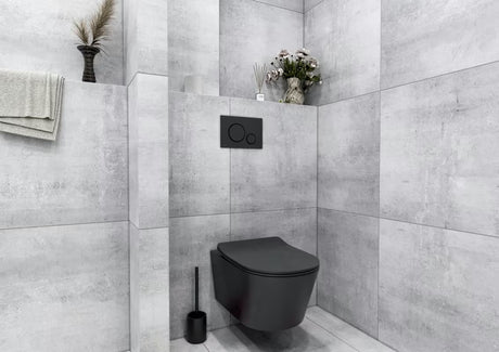 Wolnostojący  ceramiczna SZCZOTKA do Wc SAT Feel w matowej czerni