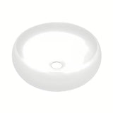 Biała okrągła ceramiczna umywalka nablatowa  SAT Feel o średnicy 36 cm