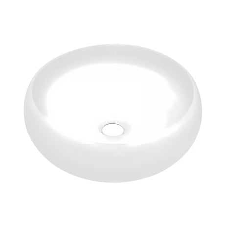Biała okrągła ceramiczna umywalka nablatowa  SAT Feel o średnicy 36 cm