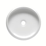 Biała okrągła ceramiczna umywalka nablatowa  SAT Feel o średnicy 36 cm