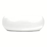 Biała okrągła ceramiczna umywalka nablatowa  SAT Feel o średnicy 36 cm