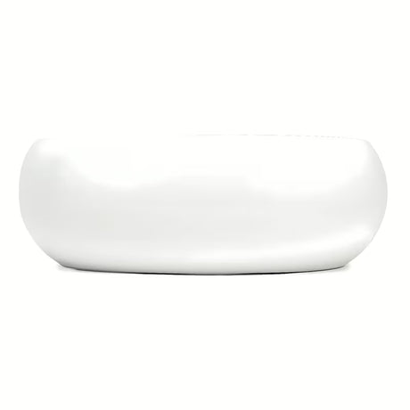 Biała okrągła ceramiczna umywalka nablatowa  SAT Feel o średnicy 36 cm