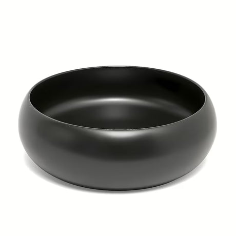 Okrągła ceramiczna umywalka nablatowa  SAT Feel w kolorze czarny mat, średnica 36 cm
