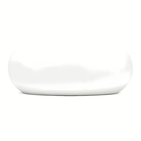 Okrągła ceramiczna umywalka nablatowa  SAT Feel w kolorze biały mat o średnicy 36 cm.