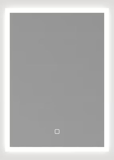 Białe prostokątne lustro SAT Feel 50x70 cm z OŚWIETLENIEM led i sterowaniem sensorowym