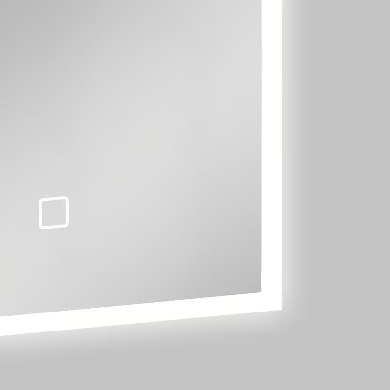 Białe prostokątne lustro SAT Feel 50x70 cm z OŚWIETLENIEM led i sterowaniem sensorowym