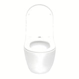 Białe miska WC wisząca SAT Fusion z bezkołnierzowym spłukiwaniem i deską soft Close.