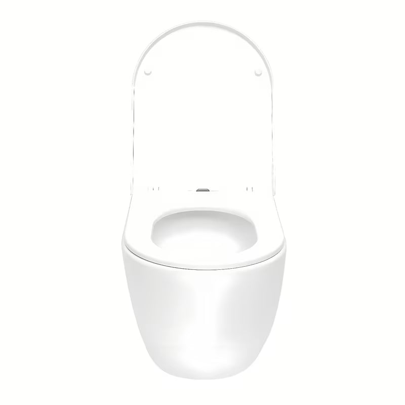Białe miska WC wisząca SAT Fusion z bezkołnierzowym spłukiwaniem i deską soft Close.