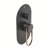 Podtynkowa prysznicowa i bateria wannowa SAT Fusion w wykończeniu czarny / brąz z dźwignią