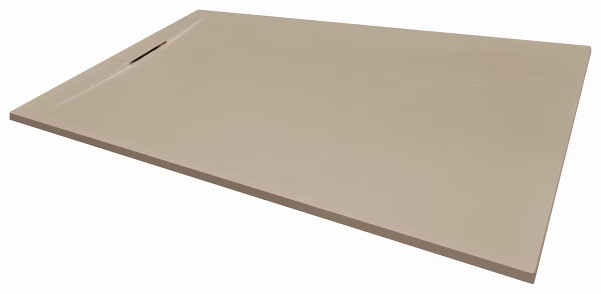 Brodzik prysznicowy prostokątny SAT Fusion 100x80 cm z lanego marmuru w kolorze moka