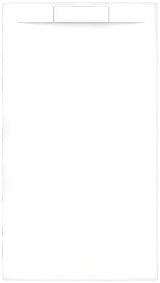 Brodzik prysznicowy prostokątny SAT Fusion 100x90 cm z lanego marmuru w kolorze blanco