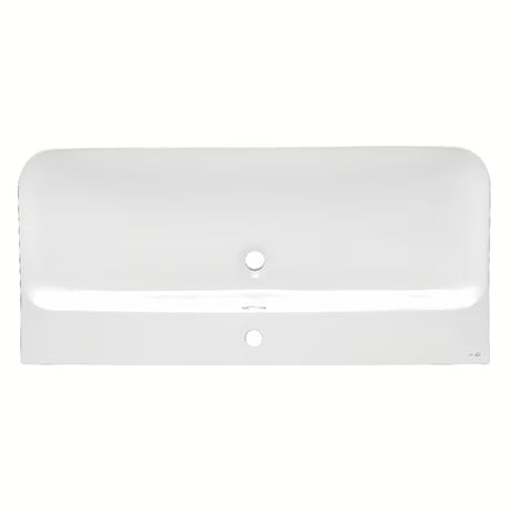 Biała błyszcząca ceramiczna umywalka meblowa SAT Fusion 100,6x46,3 cm z centralnym otworem i przelewem.