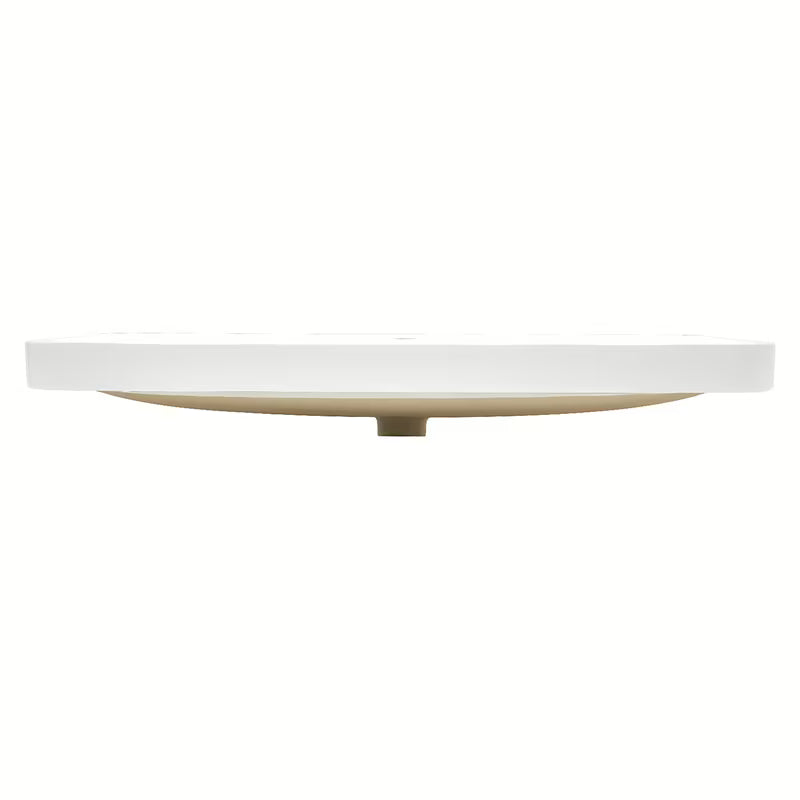 Biała błyszcząca ceramiczna umywalka meblowa SAT Fusion 100,6x46,3 cm z centralnym otworem i przelewem.