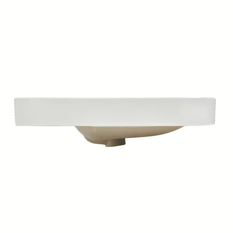 Biała błyszcząca ceramiczna umywalka meblowa SAT Fusion 100,6x46,3 cm z centralnym otworem i przelewem.