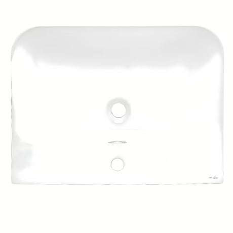 Biała ceramiczna umywalka meblowa SAT Fusion 60,5x46,3 cm z centralnym otworem na baterię