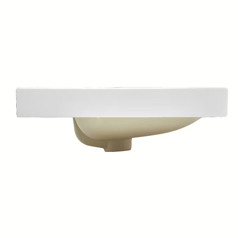 Biała ceramiczna umywalka meblowa SAT Fusion 60,5x46,3 cm z centralnym otworem na baterię