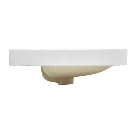 Biała ceramiczna umywalka meblowa SAT Fusion 60,5x46,3 cm z centralnym otworem na baterię
