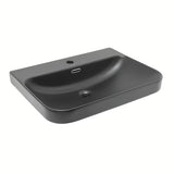Meblowe ceramiczna umywalka SAT Fusion 60,5x46,3 cm w kolorze czarny mat z przelewem