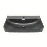 Meblowe ceramiczna umywalka SAT Fusion 60,5x46,3 cm w kolorze czarny mat z przelewem