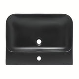 Meblowe umywalka ceramiczna SAT Fusion 60,5x46,3 cm w kolorze matowej czerni z przelewem