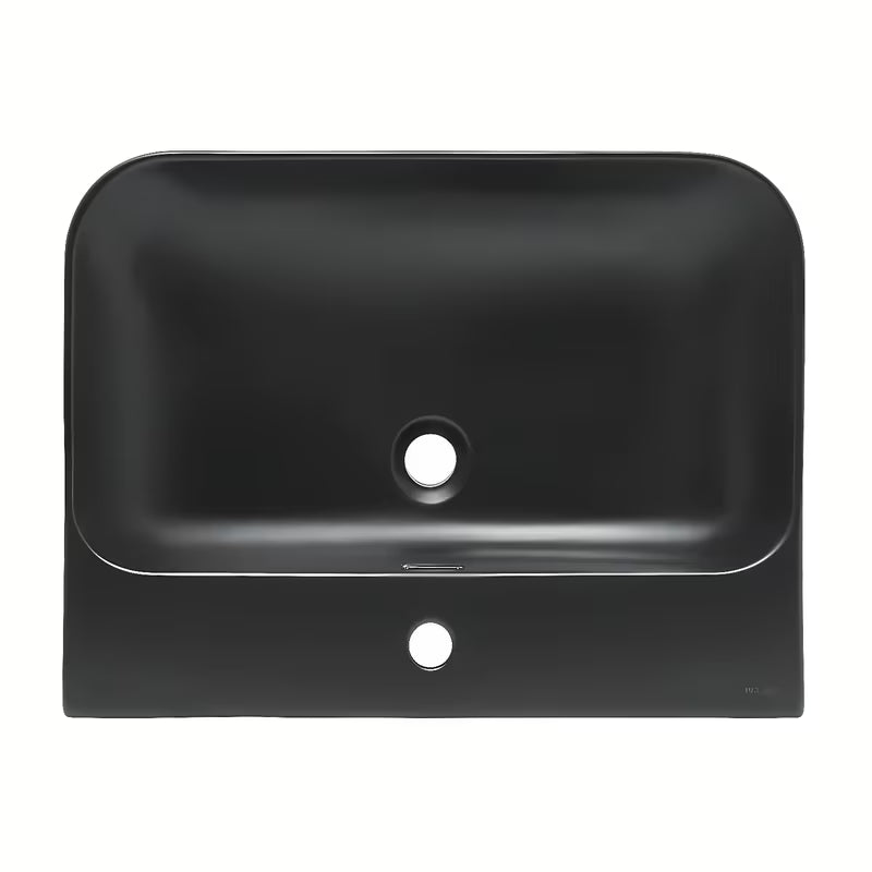 Meblowe umywalka ceramiczna SAT Fusion 60,5x46,3 cm w kolorze matowej czerni z przelewem