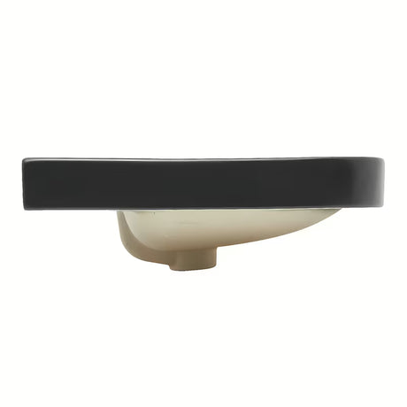 Meblowe umywalka ceramiczna SAT Fusion 60,5x46,3 cm w kolorze matowej czerni z przelewem