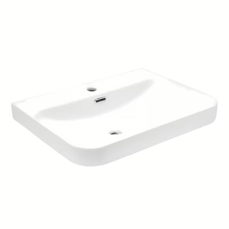 Umywalka meblowa SAT Fusion ceramiczna w matowej bieli z otworem pro baterię i przelewem