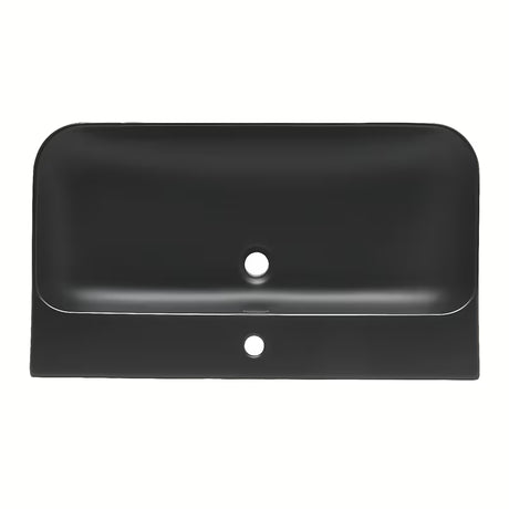 Ceramiczna umywalka meblowa SAT Fusion w kolorze czarny mat z otworem pro baterię pośrodku