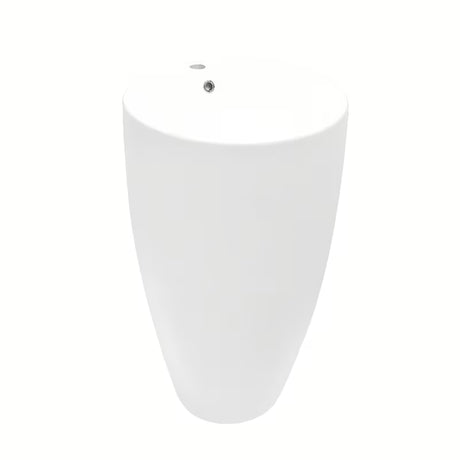 Wolnostojący  umywalka ceramiczna SAT Fusion w kolorze białym o średnicy 50 cm