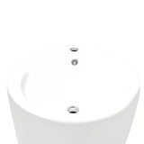 Wolnostojący  umywalka ceramiczna SAT Fusion w kolorze białym o średnicy 50 cm